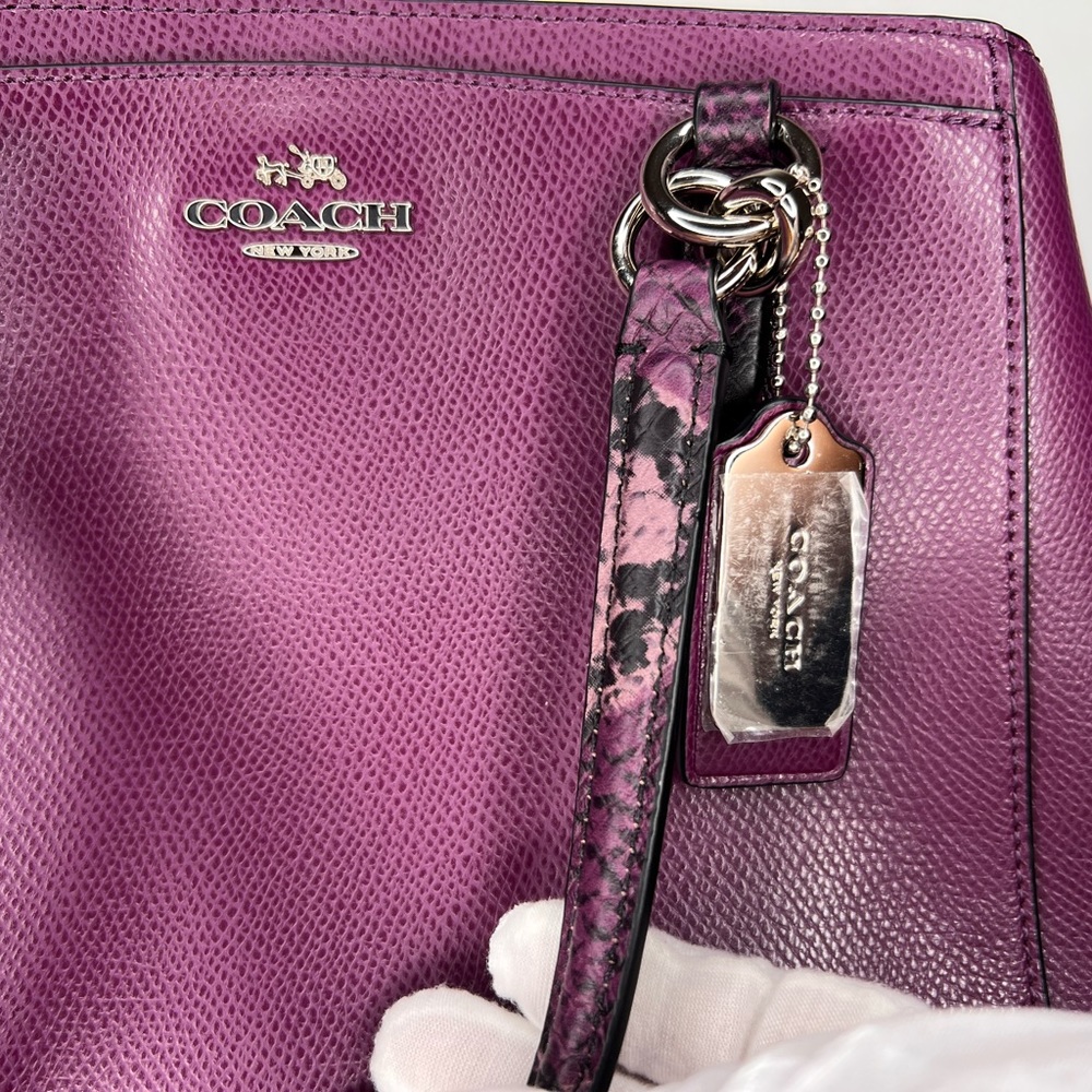 Rare Coach Minetta Plum Exotic Python Embossed Cr… - image 6
